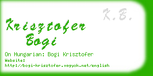 krisztofer bogi business card
